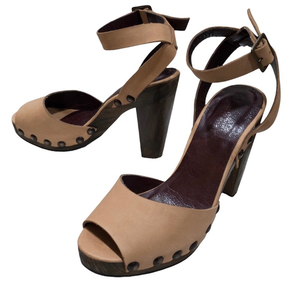 Handmade Chunky Open Toe Heels with Straps 37(EU) - Picture 3 of 6